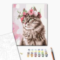 Pictura pe numere - Tandrete felina, 40x50 cm