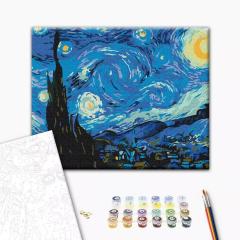 Set pictura pe numere - Noapte instelata 30x40 cm