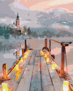 Set pictura pe numere - Misterul unei nopti de iarna, 40x50 cm