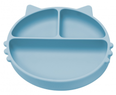 Farfurie din silicon cu ventuza - Kitty - Aqua Blue