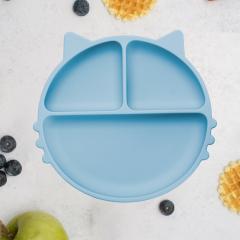 Farfurie din silicon cu ventuza - Kitty - Aqua Blue