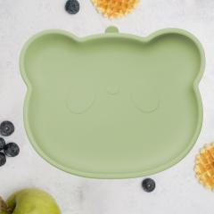 Farfurie din silicon cu ventuza - The Little Bear - Raw Green