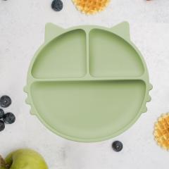 Farfurie din silicon cu ventuza - Kitty - Raw Green