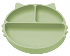 Farfurie din silicon cu ventuza - Kitty - Raw Green