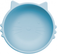 Bol din silicon cu ventuza - Kitty I - Aqua Blue