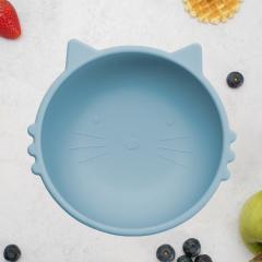 Bol din silicon cu ventuza - Kitty I - Aqua Blue