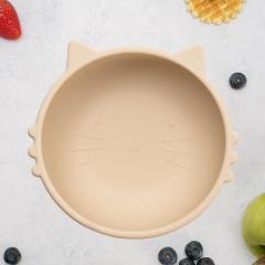 Bol din silicon cu ventuza - Kitty I - Bubble Beige