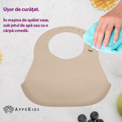 Baveta din silicon - Bubble Beige