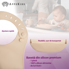 Baveta din silicon - Bubble Beige