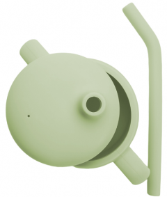 Cana din silicon cu pai si capac - Raw Green