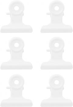 Set 6 clipsuri magnetice- Medium Bulldog Clip-White