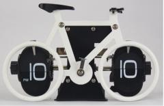 Ceas de birou - Flip Clock - Bicicleta alba