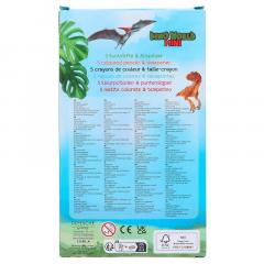 Set 5 creioane colorate + ascutitoare - Dino World