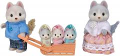 Set 5 figurine - Sylvanian Families - Familia catelusilor Husky