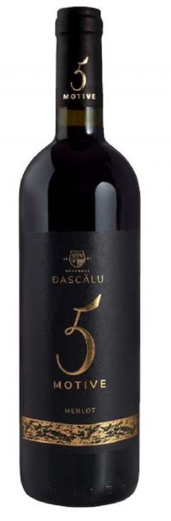 Vin rosu - Domeniile Dascalu - 5 Motive, merlot, demisec, 2022