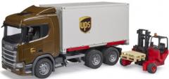 Jucarie - Camion UPS Scania Super 560R si stivuitor 