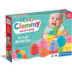 Set de constructie - Touch & Play - Soft Clemmy - 10 cuburi