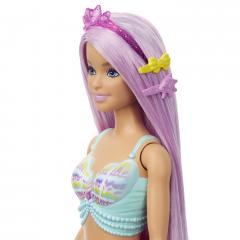 Papusa - Barbie Dreamtopia - Sirena cu par mov si coada roz