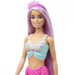 Papusa - Barbie Dreamtopia - Sirena cu par mov si coada roz