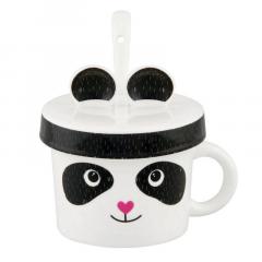 Cana cu capac si lingurita - Esgourde Panda Coeur