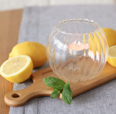 Suport lumanare din sticla - Wilmax, 12 cm