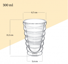 Pahar din sticla termica - Bubble, 300ml