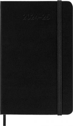 Agenda 2024/2025 - 18 Months Weekly Planner - Hard Cover, Pocket - Black