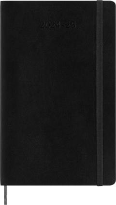 Agenda 2024/2025 - 18 Months Daily Planner - Soft Cover, Large - Black