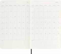 Agenda 2024/2025 - 18 Months Daily Planner - Soft Cover, Large - Black