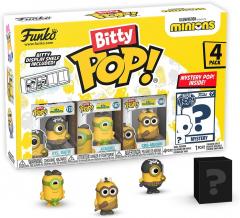 Set 4 figurine - Pop! Minions: Eye Matie, Cro-Minion, Au Naturel, & Mystery Chase Figure