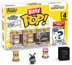 Set 4 figurine - Pop! Minions: Tourist Dave, Tourist Jerry, Kyle & Mystery Chase Figure