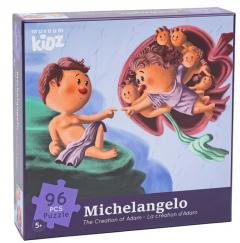 Puzzle 96 piese - Museum Kidz - Michelangelo - Nasterea lui Adam