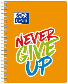 Caiet - Never Give Up - A5, matematica, spira dubla, 80 file (mai multe culori - pret pe bucata)