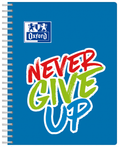 Caiet - Never Give Up - A5, matematica, spira dubla, 80 file (mai multe culori - pret pe bucata)