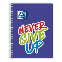 Caiet - Never Give Up - A5, matematica, spira dubla, 80 file (mai multe culori - pret pe bucata)