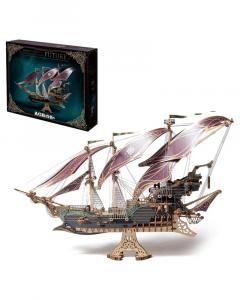 Puzzle 3D - Corabie pirat - Aventurile maritime ale lui sparrow, mov, 518 piese