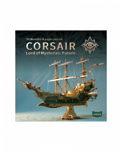 Puzzle 3D - Corabie pirat - Aventurile maritime ale lui sparrow, verde, 518 piese