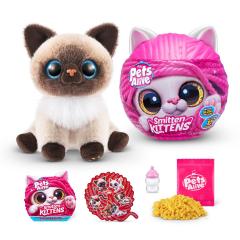 Jucarie de plus interactiva pisica cu accesorii supriza, Smitten Kittens - Pets Alive