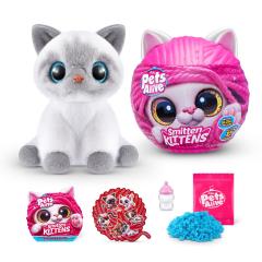 Jucarie de plus interactiva pisica cu accesorii supriza, Smitten Kittens - Pets Alive