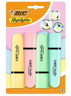 Set 4 evidentiatoare cu varf modular - Pastel Bic