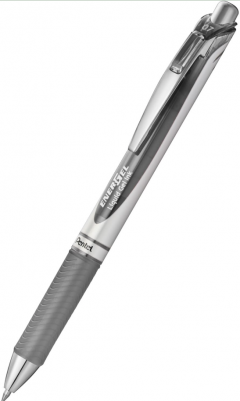 Roller cu gel - Pentel EnerGel, 0.7 mm, Gri