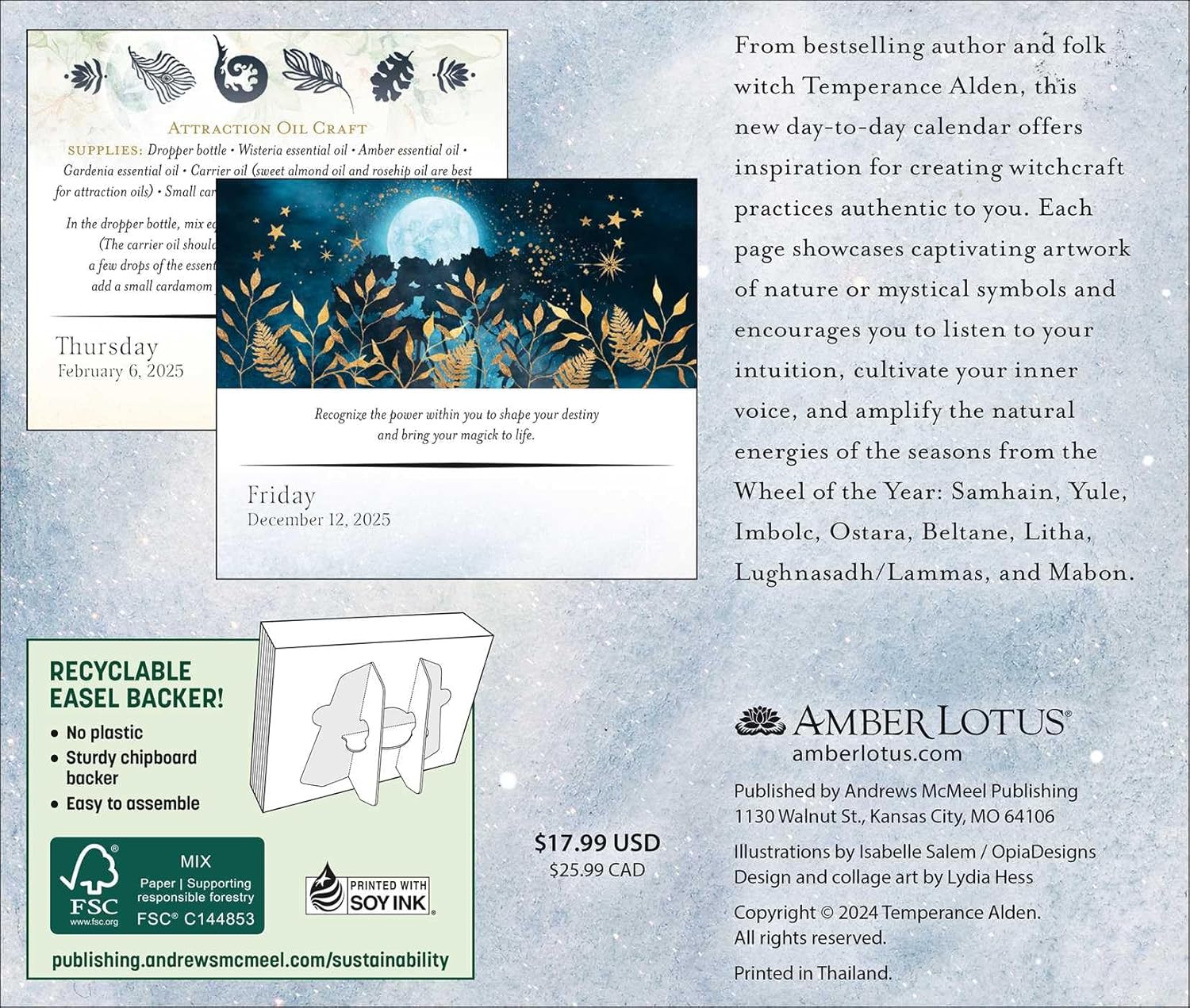 Calendar de birou 2025 Year of the Witch Amber Lotus Publishing