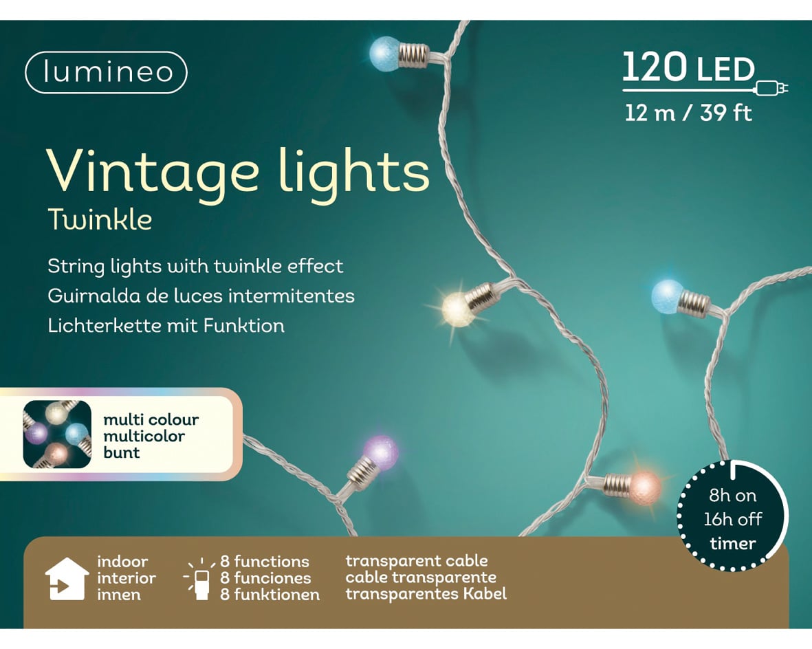 Leuminite Luminite decorative - 120 LED Vintage Lights Multicolored - Lumineo
