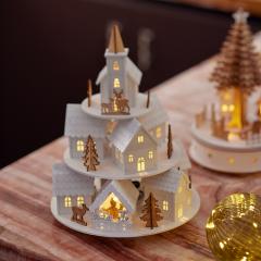 Decoratiune de Craciun - LED Wooden Village - White