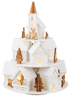 Decoratiune de Craciun - LED Wooden Village - White