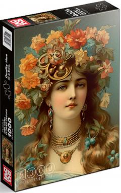 Puzzle 1000 piese - Girl with flower crown