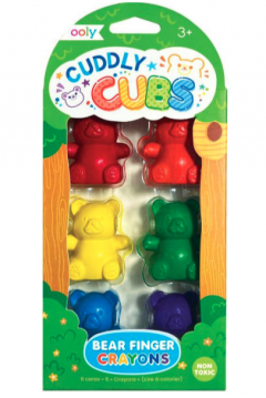 Set 6 creioane colorate pentru degete - Cuddly Cubs Bear