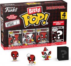 Set 4 figurine - Bitty Pop! Deadpool: Backyard Griller, Clown, Bedtime + Mystery