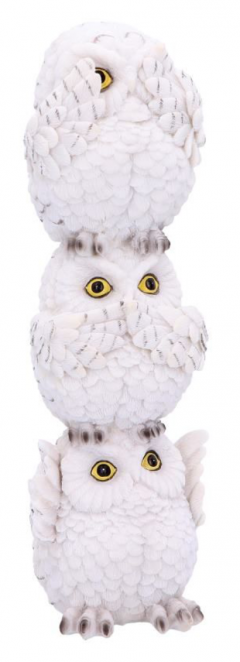 Figurina - Three Wise White Owls
