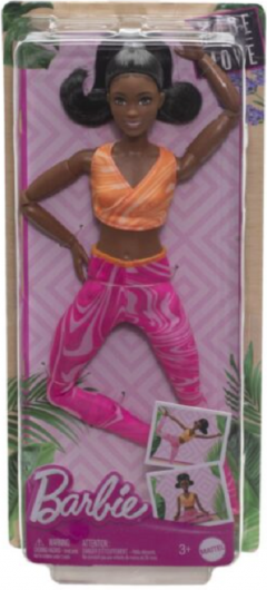 Papusa Barbie Made to Move - Creola cu top Portocaliu